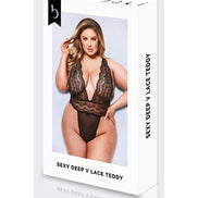 Baci Sexy Deep V Lace Teddy - Queen Size