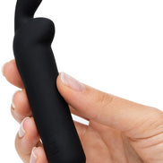 Happy Rabbit Rechargeable Rabbit Ears Bullet Vibrator Black
