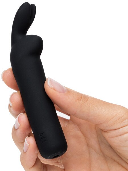 Happy Rabbit Rechargeable Rabbit Ears Bullet Vibrator Black