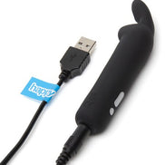 Happy Rabbit Rechargeable Rabbit Ears Bullet Vibrator Black
