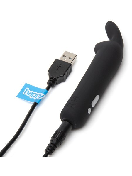 Happy Rabbit Rechargeable Rabbit Ears Bullet Vibrator Black