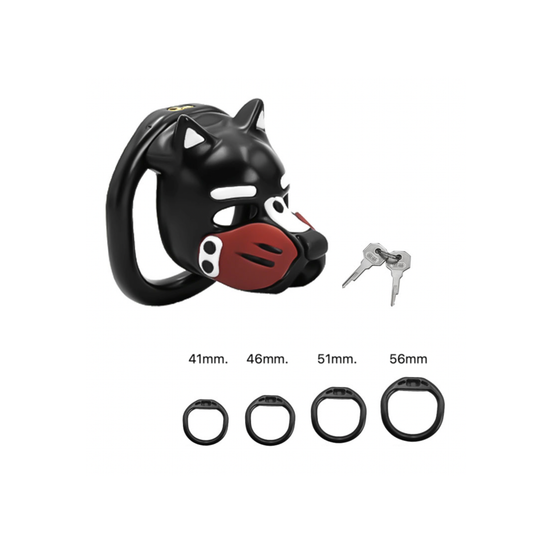 Muzzled Pup Hood Chastity Cage
