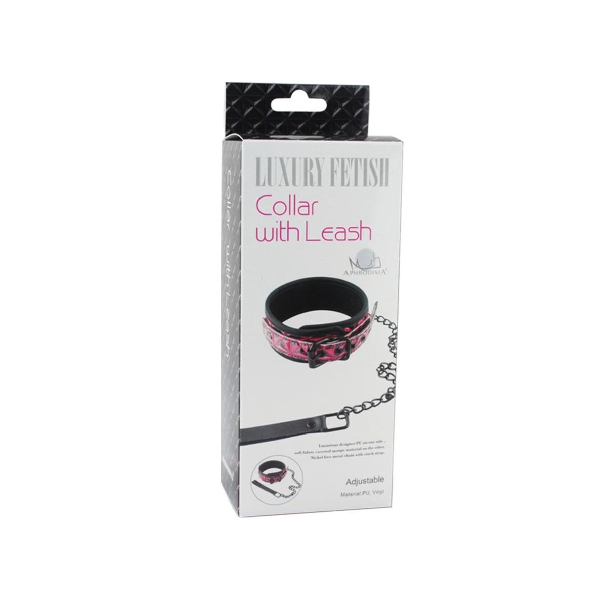 Luxury Fetish Collar With Leash - Black