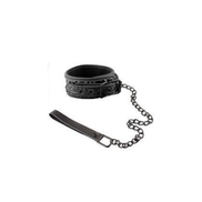 Luxury Fetish Collar With Leash - Black