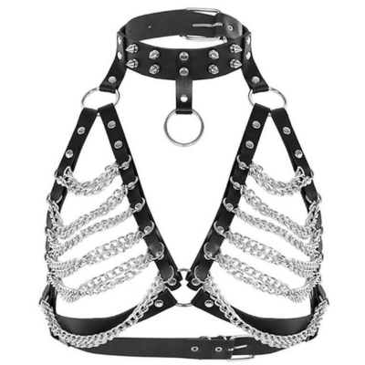 Women's punk harness - Silver