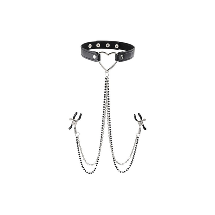 Sex and Mischief Amor Collar with Nipple Clamps