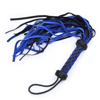 PU Leather Flogger - Black and Blue