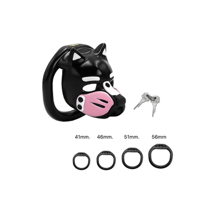 Muzzled Pup Hood Chastity Cage