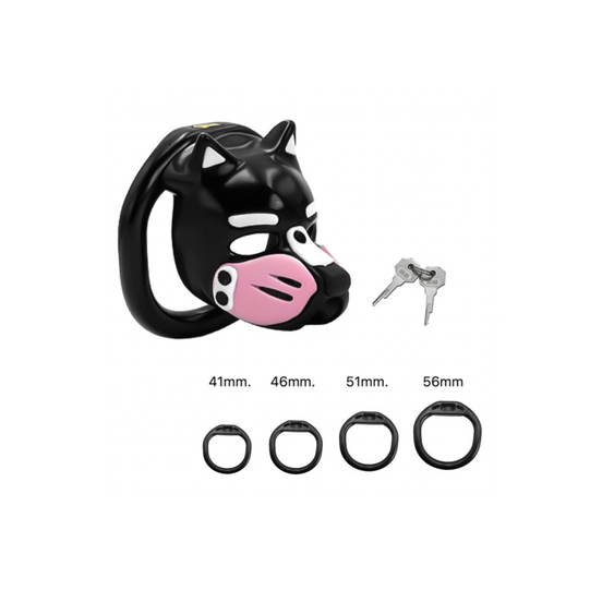 Muzzled Pup Hood Chastity Cage