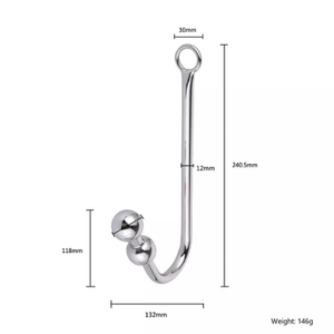 Stainless Steel Anal Hook - 2 Ball - 30mm