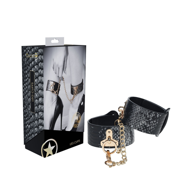 OUCH! Florence Collection - Black Leg Cuffs